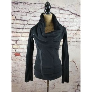 Lululemon Off the Mat Black Fleece Jacket Size 4